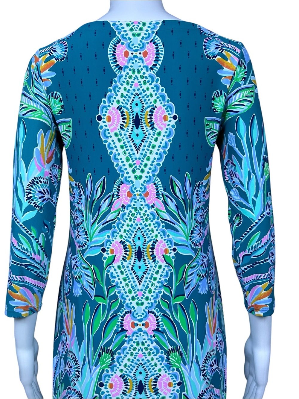 Lilly Pulitzer Seralina Maxi Dress XS Rain Forest UPF 50 Slit Stretch Resort - Picture 11 of 16